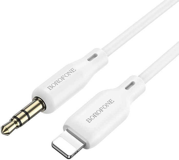 Кабель Borofone BL18 Lightning - 3.5 jack (1 м, белый)