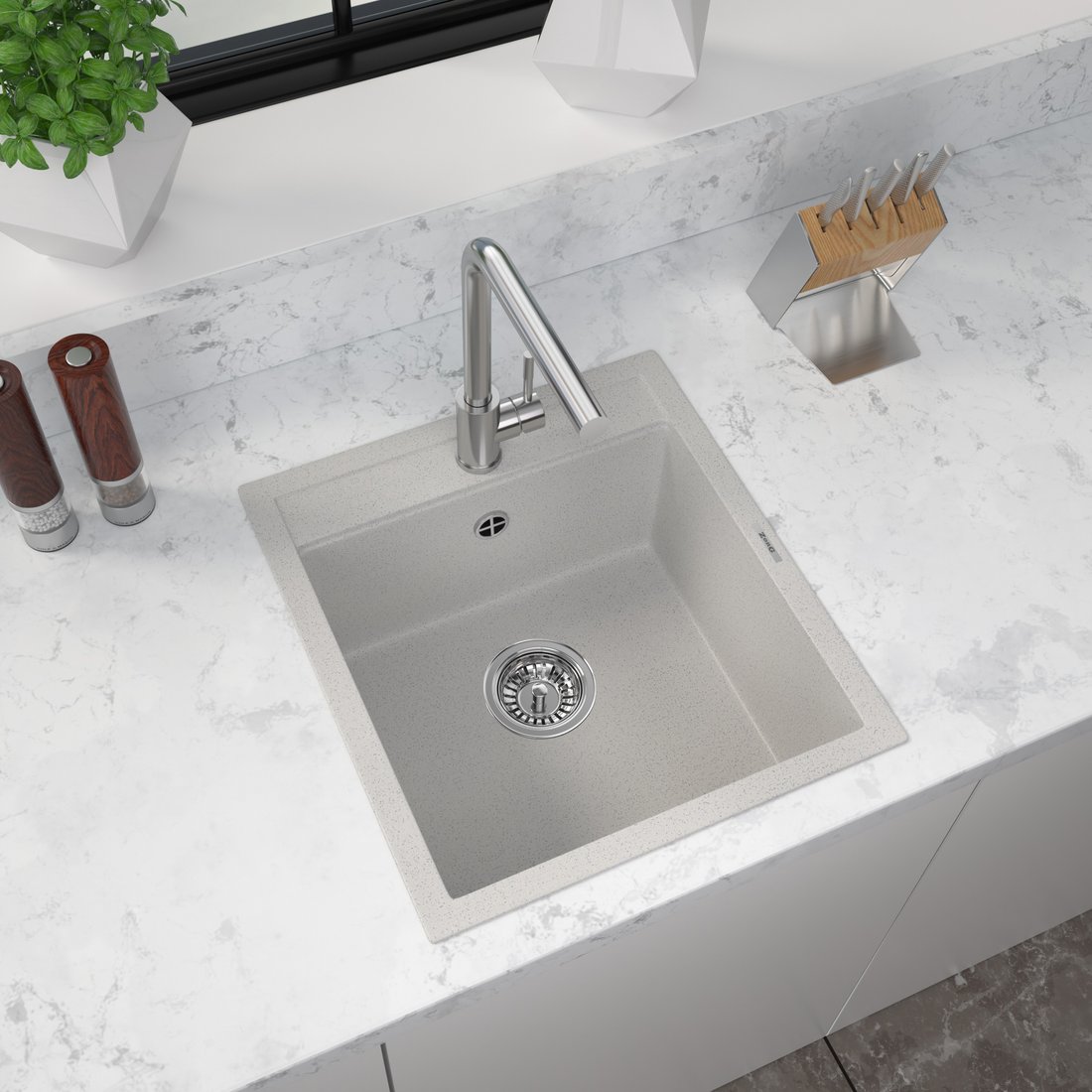 

Кухонная мойка ZorG Como 46 (серый жемчуг)