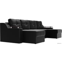 П-образный диван Лига диванов Сенатор 28921 (экокожа, черный)