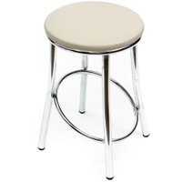 Табурет ВВР Сфера (ваниль/хром, экокожа)