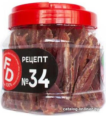 Лакомство для собак For Dogs Рецепт №34 Полоски из мяса утки 500 г