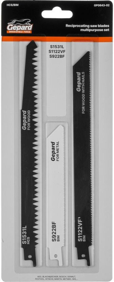 

Набор пильных полотен Gepard GP0643-02