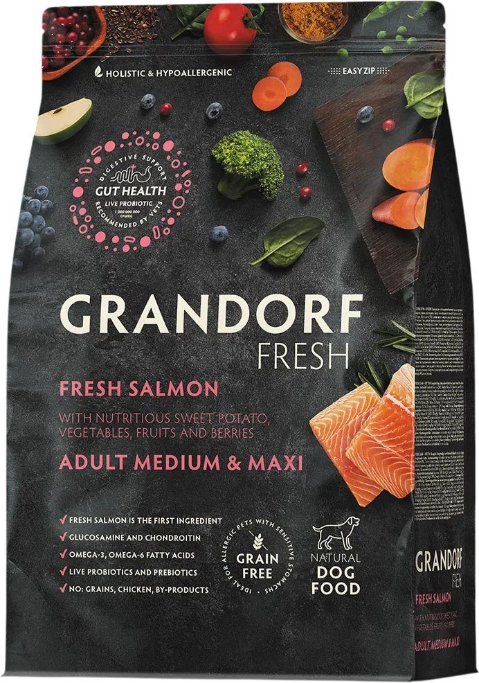 

Сухой корм для собак Grandorf Adult Medium&Maxi Breeds Fresh Salmon&Sweet Potato 10 кг