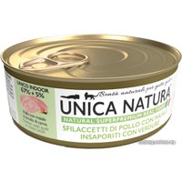 Консервированный корм для кошек Unica Natura Unico Indoor c курицей, свининой и овощами 70 г