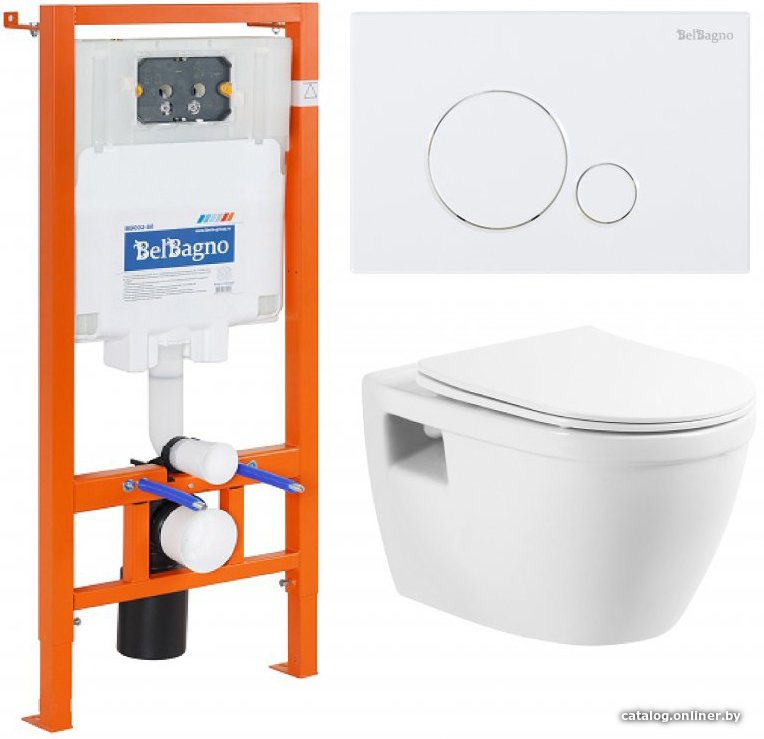 Унитаз подвесной BelBagno BB070CHR/SC/BB002-80/BB014-SR-BIANCO