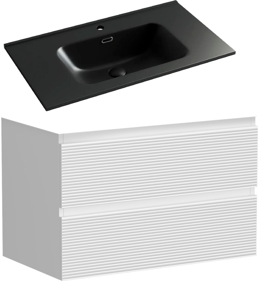 Sancos Тумба с умывальником Folk FL80W + CN7005MB