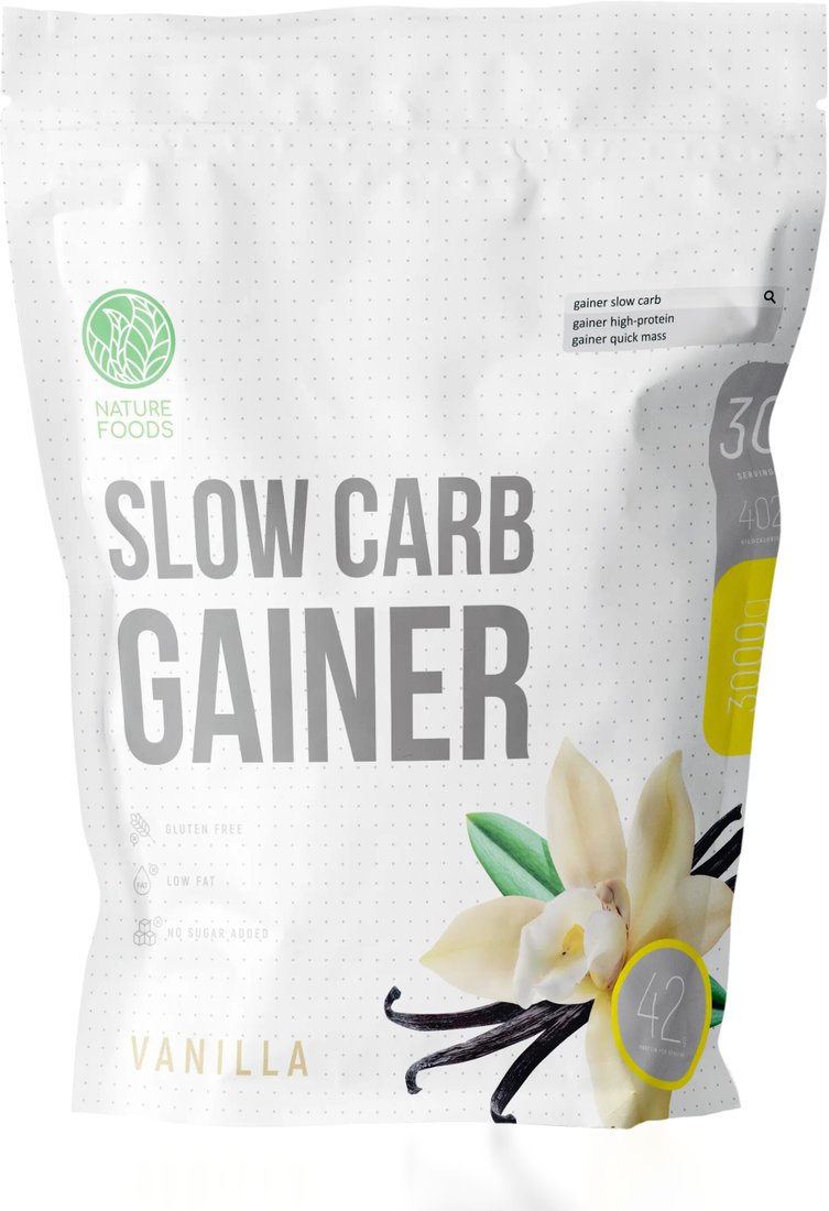 Гейнер Nature Foods Slow Carb Gainer (ваниль, 1000 г)