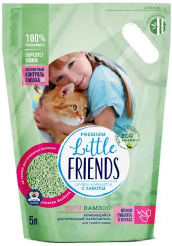 Наполнитель для туалета Little Friends Tofu Bamboo 5 л