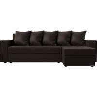 Угловой диван Лига диванов Дубай лайт правый 114200 (экокожа коричневый)