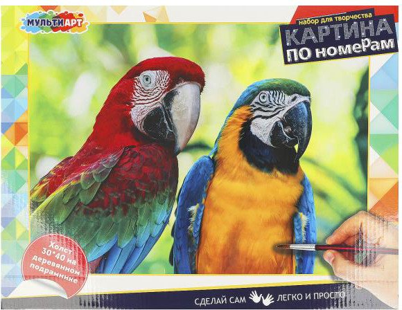 

Картина по номерам MultiArt Попугаи CANV30X40-ARA