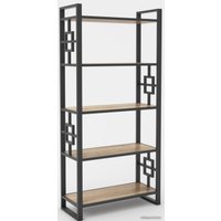 Стеллаж Hype Mebel Квадро 80x200 (черный/древесина белая)