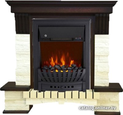 Каминокомплект Smolcom Stone Montebello STD-ASP с Aspen Black (темный орех)