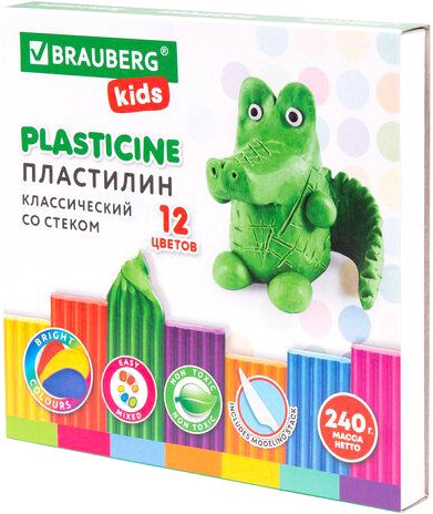 

Пластилин BRAUBERG Kids 106436 (12 цветов)