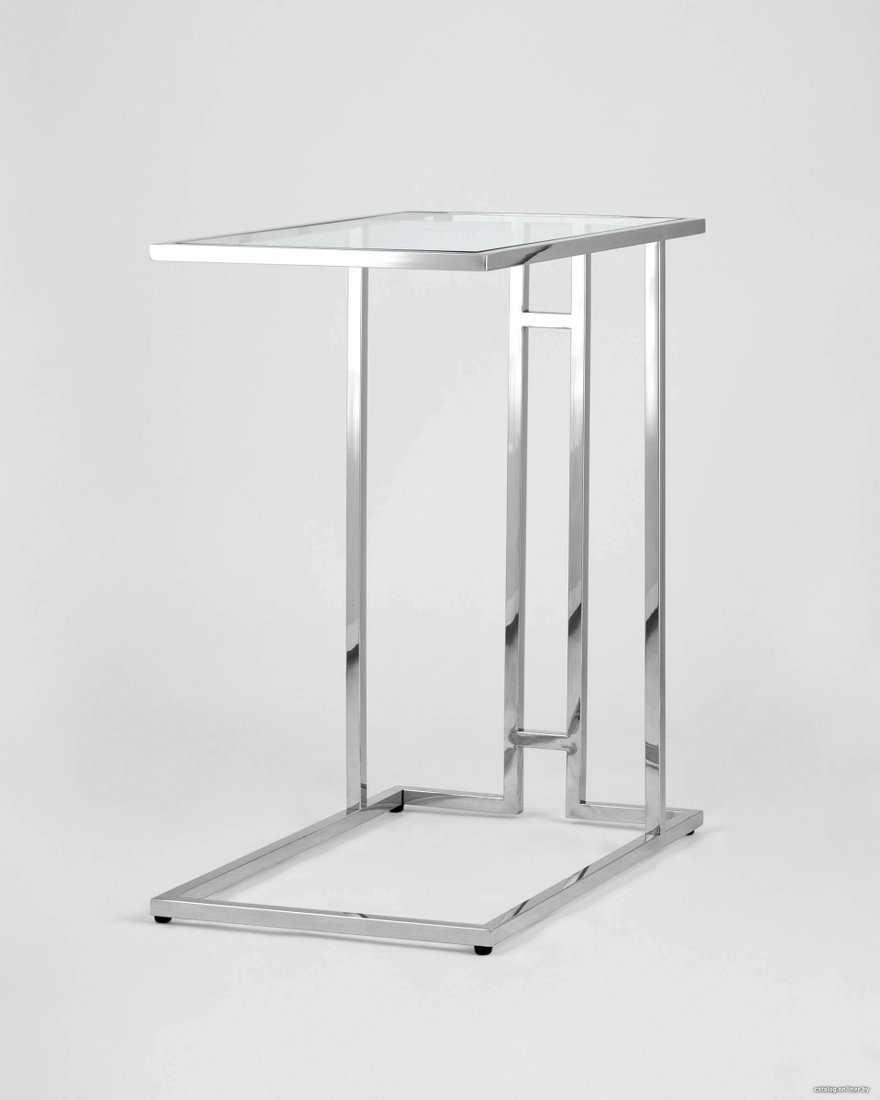 Журнальный столик Stool Group Бостон 50x32 EET-061-C (прозрачное стекло/сталь серебристый)
