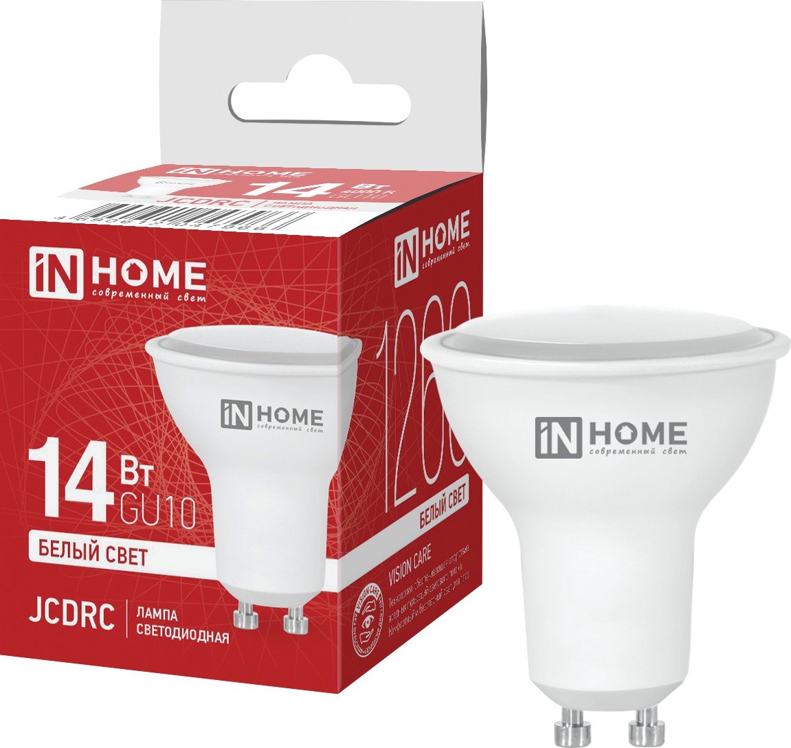 

Светодиодная лампочка In Home LED-JCDRC-VC 14 Вт 230В GU10 4000K 1260 Лм