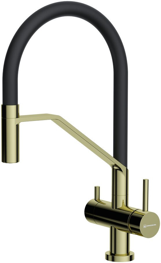 

Смеситель Omoikiri Akeno-LG (светлое золото/черный)