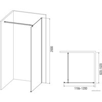 Душевая стенка IVA WIB120C