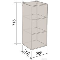Шкаф навесной Артём-Мебель 300мм СН-114.132 (ДСП серый)