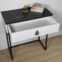 Туалетный столик без зеркала Shtabe Royal 5115 эко (мрамор неро/черный/р.черная)