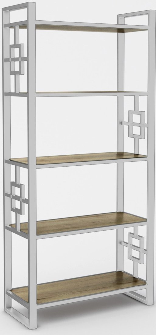 

Стеллаж Hype Mebel Квадро 80x200 (белый/дуб галифакс олово)