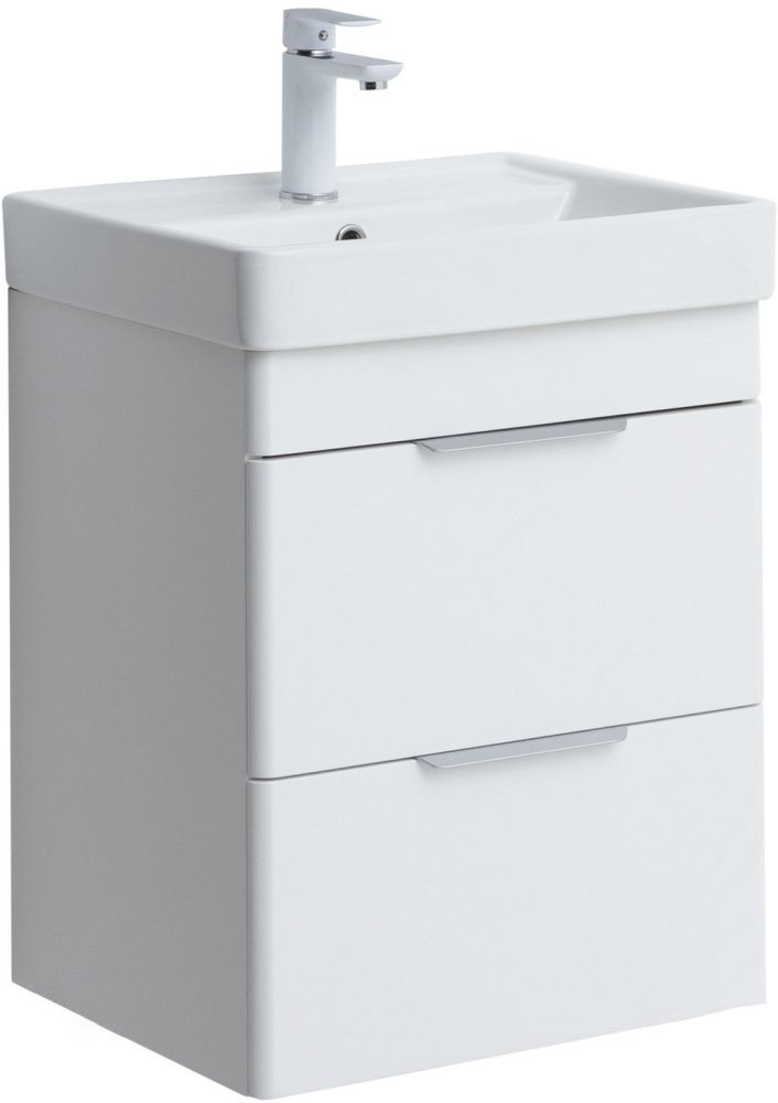 

Aquanet Тумба с умывальником Ирис New 50 312422 (белый глянец)