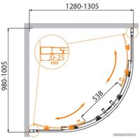 Душевой уголок Cezares MOLVENO-RH-2-120/100-C-Cr-IV