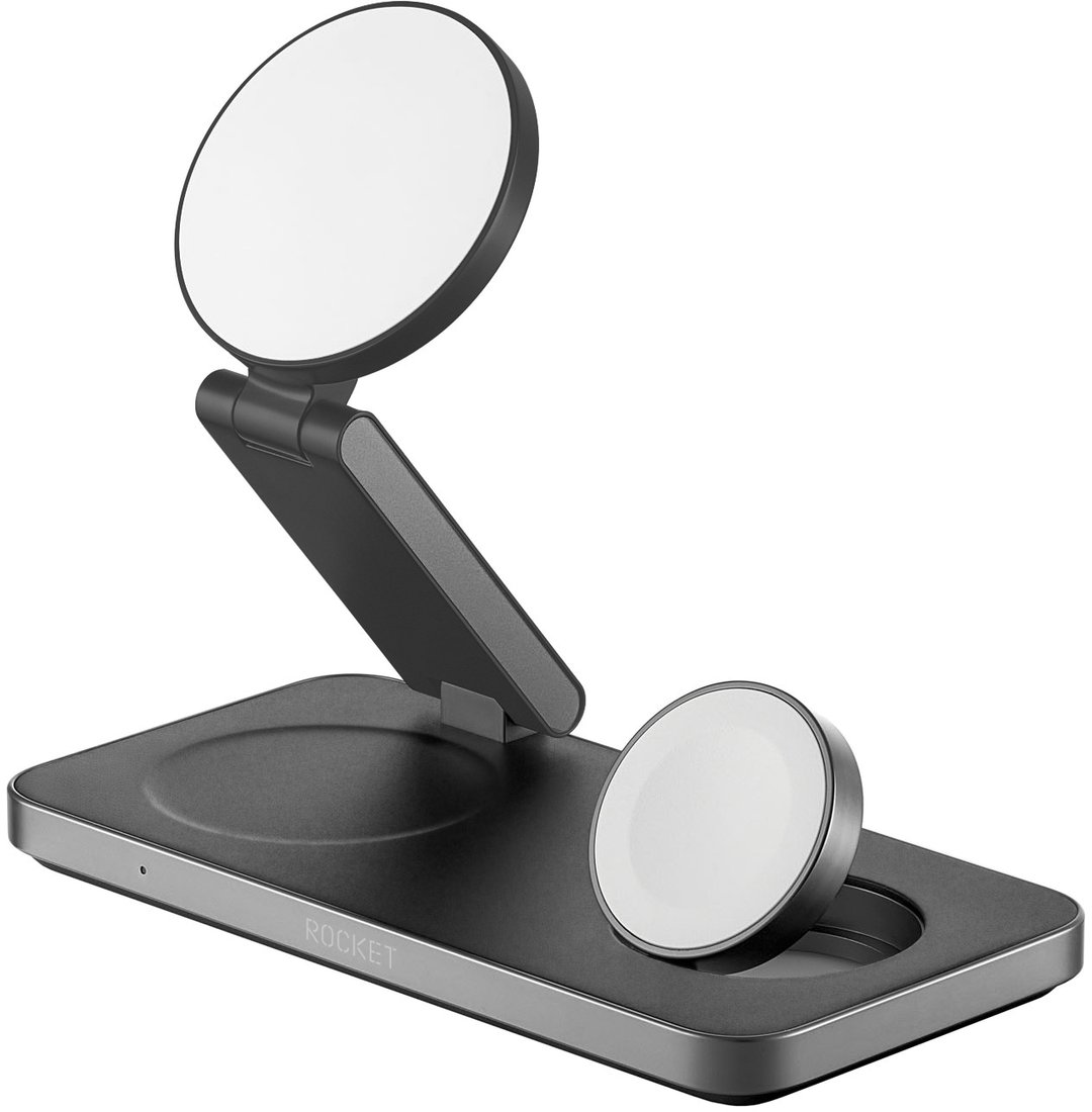 

Беспроводное зарядное Rocket Magic 3in1 (черный)