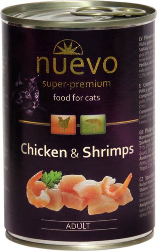 Консервированный корм для кошек Nuevo Cat Adult Chicken & Shrimps (Курица с креветками) 0.4 кг