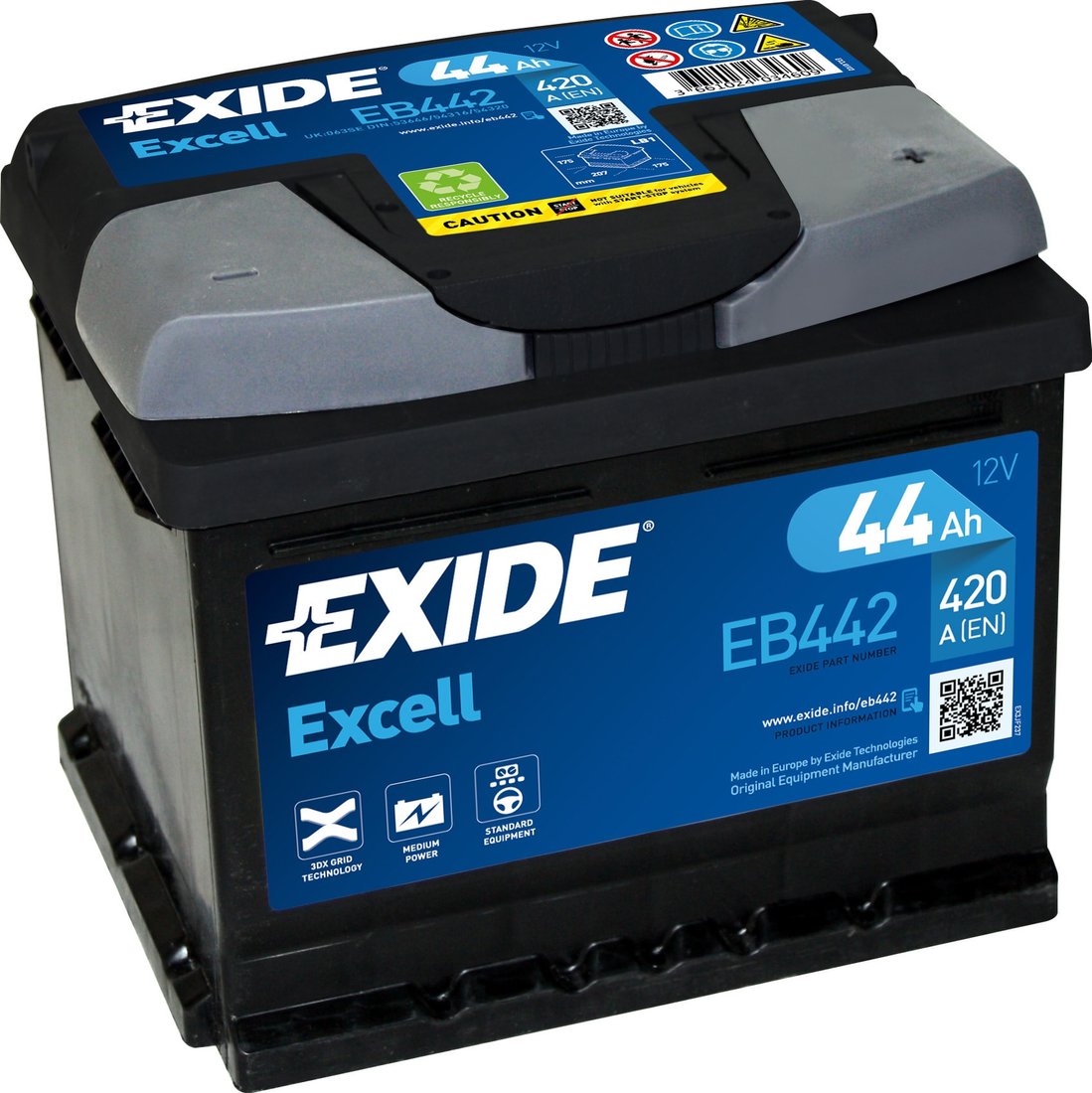 

Автомобильный аккумулятор Exide Excell EB442 (44 А/ч)