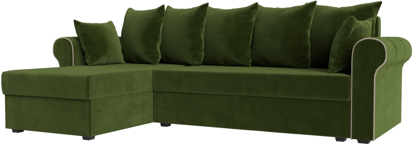 

Угловой диван Лига диванов Рейн 316 левый 112584 (микровельвет зеленый/кант бежевый)