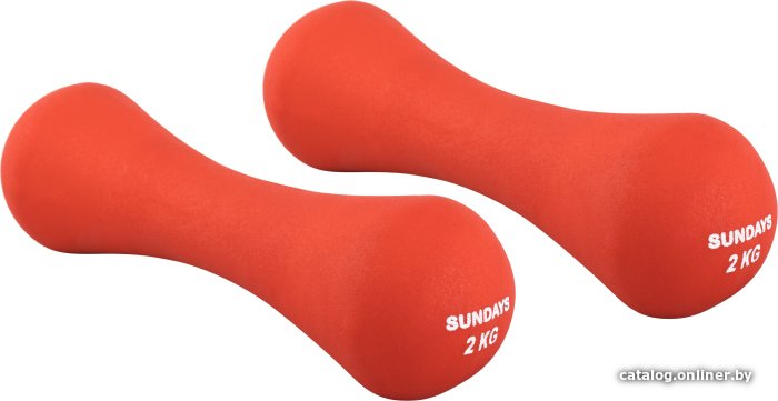 Набор гантелей Sundays Fitness IR92004-D 2x2 кг (красный)
