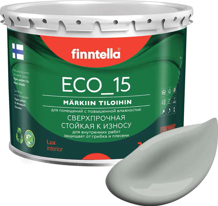 

Краска Finntella Eco 15 Poly F-10-1-3-FL053 2.7 л (серо-зеленый)