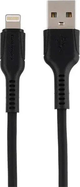 Кабель GoPower 00-00028370 USB Type-A - Lightning (1 м, черный)