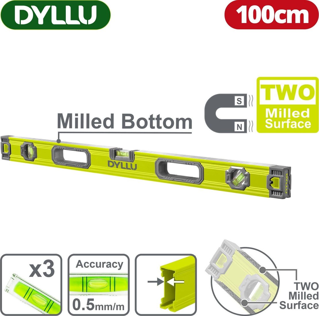 

Уровень строительный Dyllu DTSL3G100