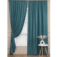 Комплект штор Amore Mio Вельвет (канвас) 207-09 150x270 90593 (морская волна)