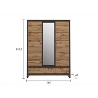 Шкаф распашной Black Red White Loft SZF3D2S (дуб вотан/черный) в Бресте