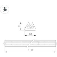 Линейный светильник Arlight SP-LAGERN-L1200-200W Day4000 WH 60х110deg 052032