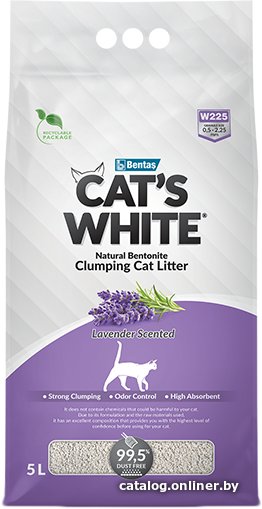 Наполнитель для туалета Cat's White Lavender Scented 5 л
