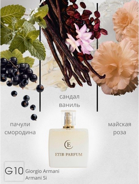 

Туалетная вода ETIB Parfum аналоговый парфюм Giorgio Armani Armani Si G10 EdP (15 мл)
