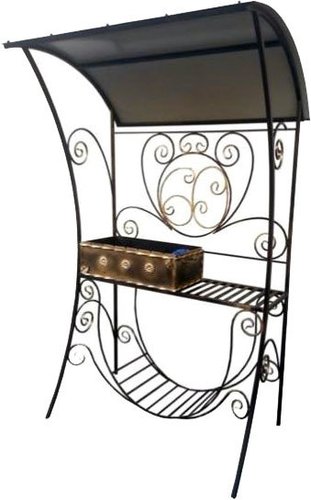 Мангал для дачи Грифонсервис МС7 с крышей (черный)