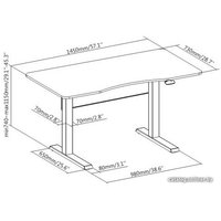 Стол для работы стоя ErgoSmart Air Desk L (черный)