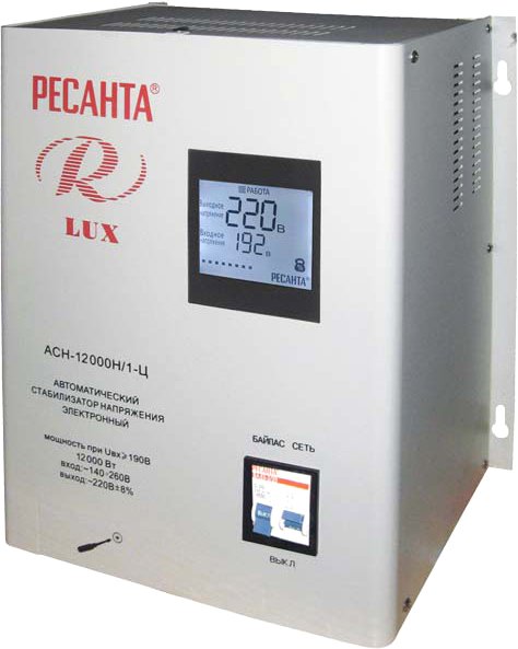 

Стабилизатор напряжения Ресанта Lux АСН-12000Н/1-Ц