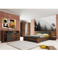 Кровать Мебельград Глазго 140x200 (без основания, таксония/пегас грей/графит)