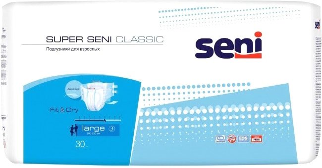 

Подгузники для взрослых Seni Super Classic Large (30 шт)