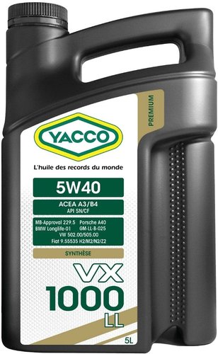 Yacco VX 1000 LL 5W-40 5л