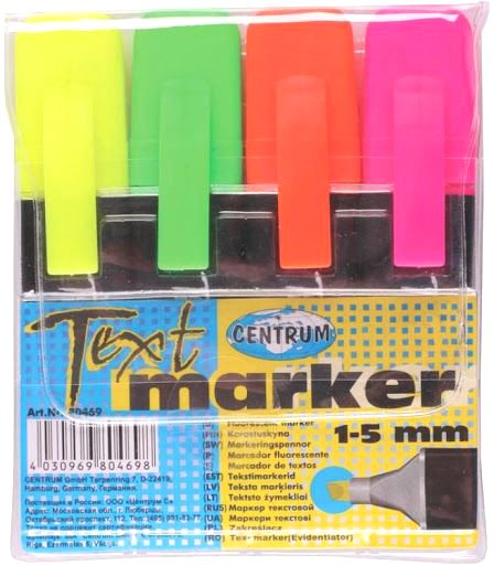 

Текстовыделитель Centrum 80469 (4 цв)