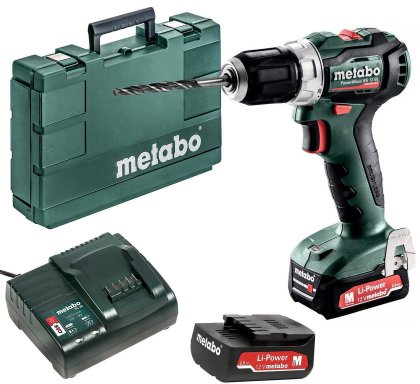 

Дрель-шуруповерт Metabo PowerMaxx BS 12 BL 601038500 (с 2-мя АКБ 2 Ah, кейс)