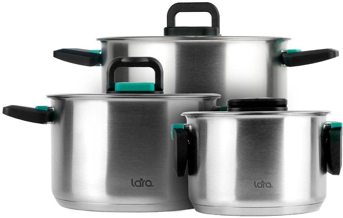 

Набор кастрюль Lara Изумруд LR02-123