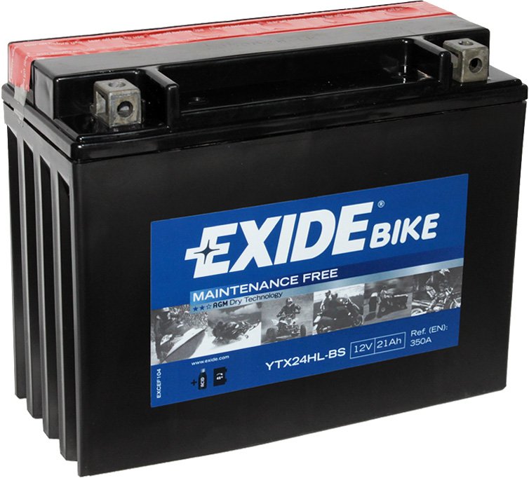 

Мотоциклетный аккумулятор Exide YTX24HL-BS (21 А·ч)