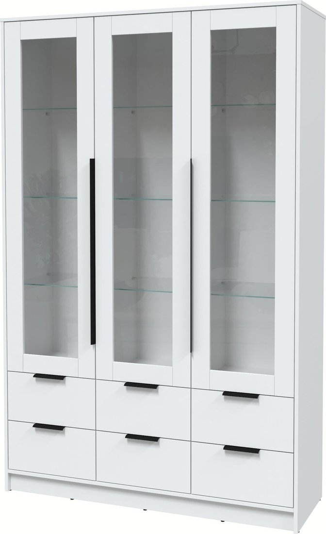 

Шкаф-витрина Интерлиния Концепт КТ-ШВ3 (белый платинум/белый платинум)